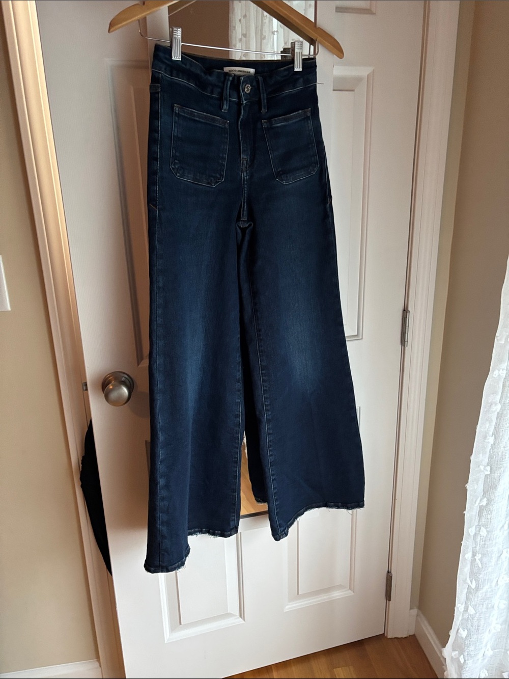 NWOT Good American Dark Blue Palazzo Wide Leg High-Rise Jeans
